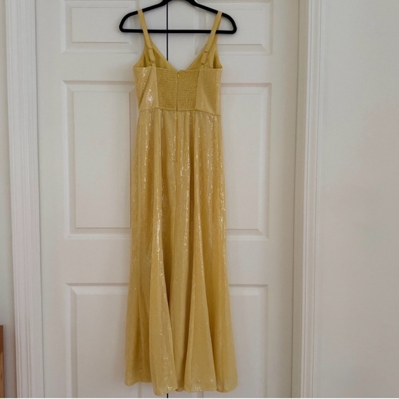 🔥 NWT Anthropology Hutch Mikayla Yellow Sequin Maxi Dress Size 6 - Picture 11 of 15